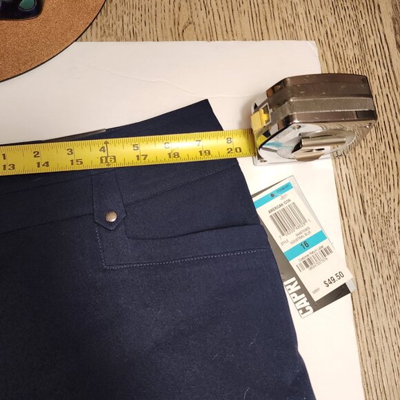 Style and Co Navy Blue Midrise Capri Pants Size 16 - Picture 9 of 12